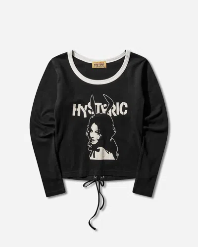 Hysteric Glamour Women S Bunny Girl Lace-up Baby T-shirt Black