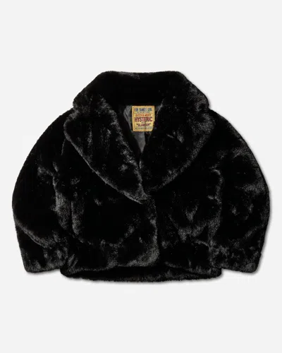 Hysteric Glamour Women S Fire Bear Embroidered Faux Fur Blouson Black