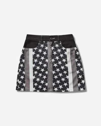 Hysteric Glamour Women S Star Stripe Pattern A-line Mini Skirt In Gray