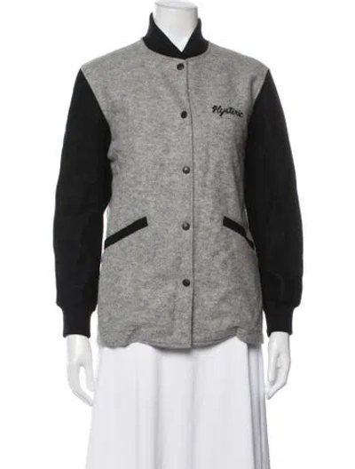 Pre-owned Hysteric Glamour Wool Bomber Jacket In Grey