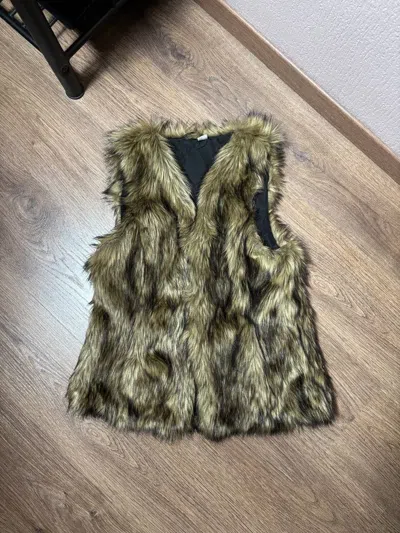 Pre-owned Hysteric Glamour X If Six Was Nine Avant Garde Ifsixwasnine Fur Style Vintage Vest Jacket Y2k In Black