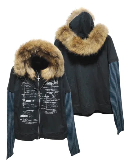 Pre-owned Hysteric Glamour X If Six Was Nine Bernings Sho Double Layer Fur Hoodie Ifsixwasnine Lgb Style In Black