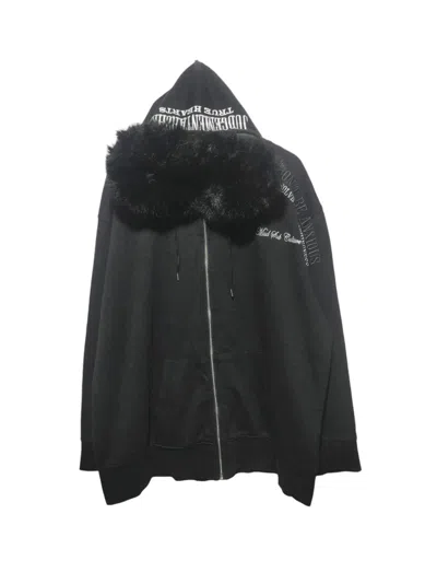 Pre-owned Hysteric Glamour X If Six Was Nine Cds Skull Zip Fur Hoodie Ifsixwasnine Lgb Style In Black