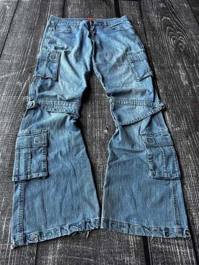 Pre-owned Hysteric Glamour X If Six Was Nine Crazy Vtg Flared Rick Owens Style Washed Cargo Jeans Y2k (size 30) In Multicolor