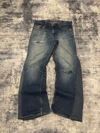 Pre-owned Hysteric Glamour X If Six Was Nine Custom Distressed Flared Jeans In Blue