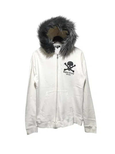 Pre-owned Hysteric Glamour X If Six Was Nine Detective Struct Poem Skull Zipper Fur Hoodie I6w9 Lgb Style