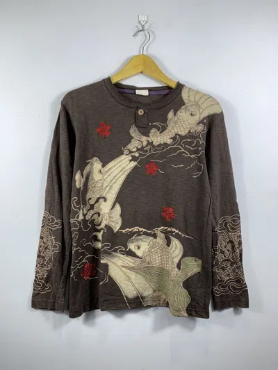 Pre-owned Hysteric Glamour X If Six Was Nine Digdep Japan Koi Fish Long Sleeve In Brown