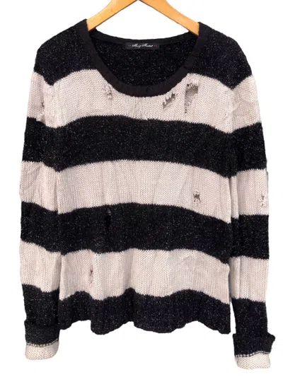 Pre-owned Hysteric Glamour X If Six Was Nine Distressed Shary Stripe Knitted Grunge In Black/grey