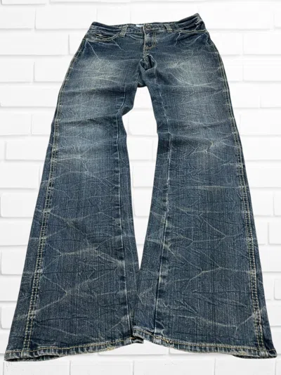 Pre-owned Hysteric Glamour X If Six Was Nine Flare Colza Japan Clawn Marks Fade Washed Heavy Whiskered In Blue
