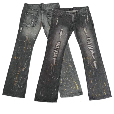 Pre-owned Hysteric Glamour X If Six Was Nine Flare Jeans K.u.i Distress Denim Painted Low Rise