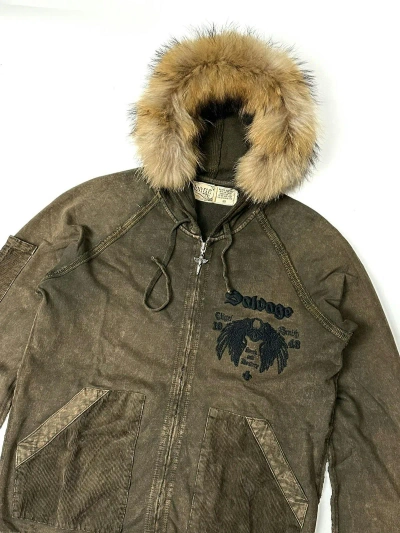 Pre-owned Hysteric Glamour X If Six Was Nine Fur Hoodie Skulls Poem Ifsix Lgb Style In Brown