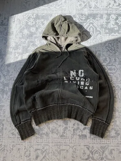 Pre-owned Hysteric Glamour X If Six Was Nine Japan Avant Garde Military Archive Boxy Cropped Zip Hoodie In Dark Green