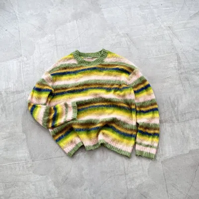 Pre-owned Hysteric Glamour X If Six Was Nine Japan Mohair Marni Style Striped Multicolor Knit Sweater (size Large)