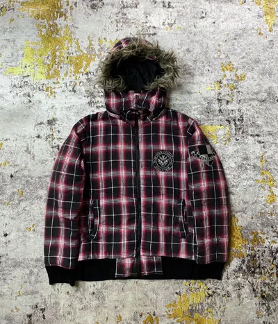 Pre-owned Hysteric Glamour X If Six Was Nine Japanese Modified Puffer Fur Jacket In Black Red