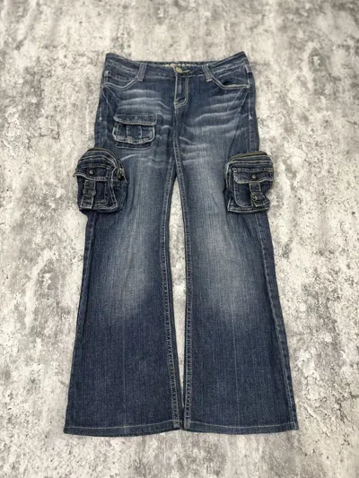 Pre-owned Hysteric Glamour X If Six Was Nine Kissmark Japan Cargo Jeans Flare In Washed Navy