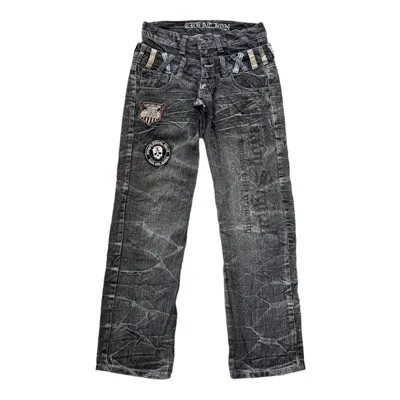 Pre-owned Hysteric Glamour X If Six Was Nine Sickdouble Waist Japan Denim Creation Skulls Patches Pants In Black