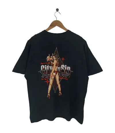 Pre-owned Hysteric Glamour X If Six Was Nine Vintage City Of Sin Casino Sexy Humor Vegas Game Tee In Black