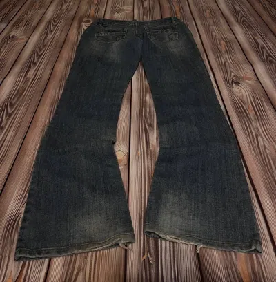Pre-owned Hysteric Glamour X If Six Was Nine Vintage If Six Was Nine Style Flared Jeans Japanese Y2k In Dark Blue
