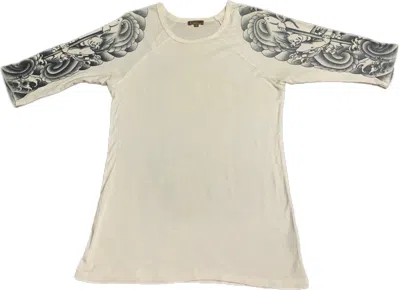 Pre-owned Hysteric Glamour X If Six Was Nine Vintage Style Sukajan Yakuza Tattoo Sleeve Karakuri Inspired In White
