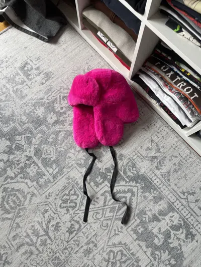Pre-owned Hysteric Glamour X If Six Was Nine Vintage Ushanka Hat Faux Fur Fuzzy Full Mohair Pink Y2k