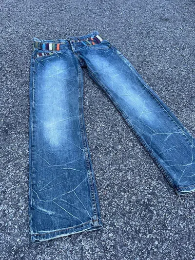 Pre-owned Hysteric Glamour X If Six Was Nine Vtg Nylaus Double Waist Multicolor Tiger Stripes Denim (size 31)