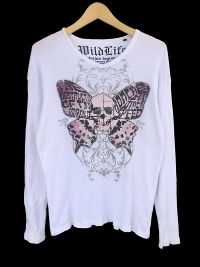 Pre-owned Hysteric Glamour X If Six Was Nine Wildlite-japanese Skulls Long Sleeve Ifsixwasnine Lgb Style In White