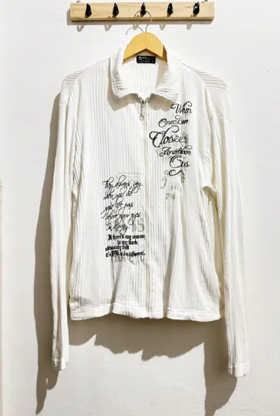 Pre-owned Hysteric Glamour X If Six Was Nine Y2k Nylaus Ifsixwasnine Button Knit Zip Sweatshirt In White