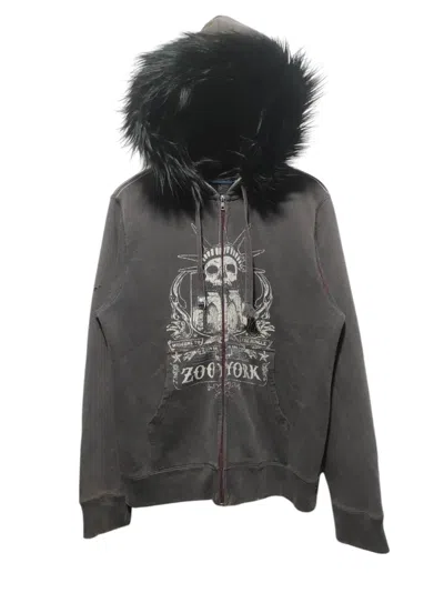 Pre-owned Hysteric Glamour X If Six Was Nine Zoo York Zip Fur Hoodie Ifsixwasnine Lgb Style In Brown