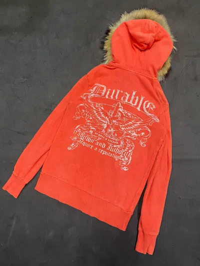 Pre-owned Hysteric Glamour X Kmrii Bindingofferjapanesebrand Furhoodie Durable Orange Tribal (size Medium)