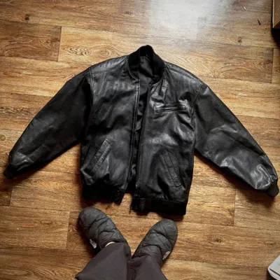 Pre-owned Hysteric Glamour X Leather Jacket Vintage Y2k Kanye West Style Bomber Detroit Leather Jacket In Black