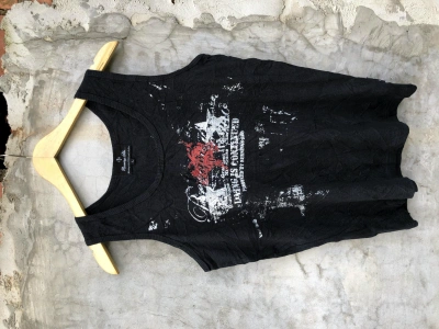 Pre-owned Hysteric Glamour X Seditionaries Berning Sho Y2k Punk Ribbed Tank Top In Black