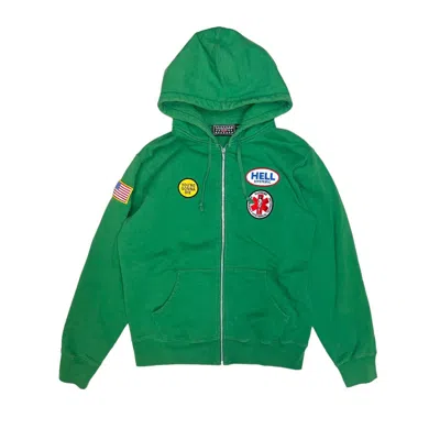 Pre-owned Hysteric Glamour X Supreme Hysteric Glamour Patches Zip Up Hoodie In Green