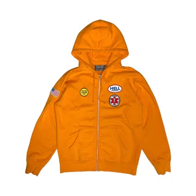 Pre-owned Hysteric Glamour X Supreme Hysteric Glamour Patches Zip Up Hoodie In Orange