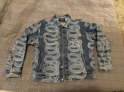 Pre-owned Hysteric Glamour X Supreme Hysteric Glamour Snake Denim Trucker Jacket In Blue