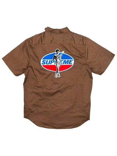 Pre-owned Hysteric Glamour X Supreme Hysteric Glamour Work Shirt In Brown