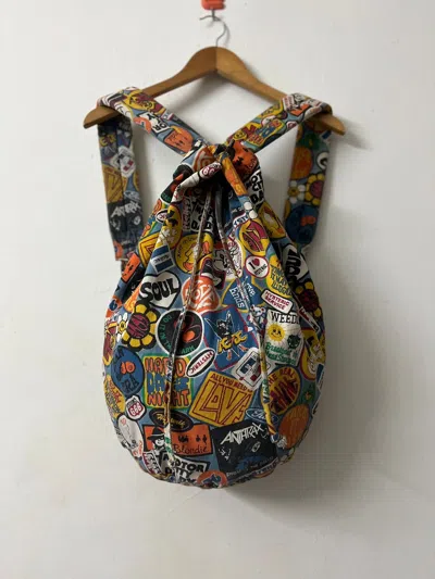 Pre-owned Hysteric Glamour X Vintage 1990 Hysteric Glamour Full Print Band Logo Backpack In Multicolor