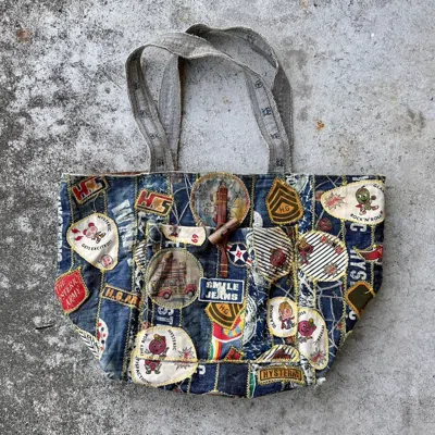 Pre-owned Hysteric Glamour X Vintage Hysteric Hippie Patchwork Denim Tote Purse In Multicolor