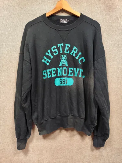 Pre-owned Hysteric Glamour X Vintage Sweatshirt Hysteric Glamour See No Evil Distressed Sunfaded In Black