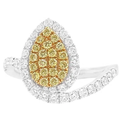 Pre-owned Hyt 0.25ct Yellow & 0.48ct White Diamond Cocktail Ring, Hong Kong