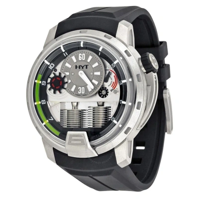 Hyt H1 Titanium Grey Dial Mechanical Black Rubber Men's Watch 148-tt-11-gf-ru