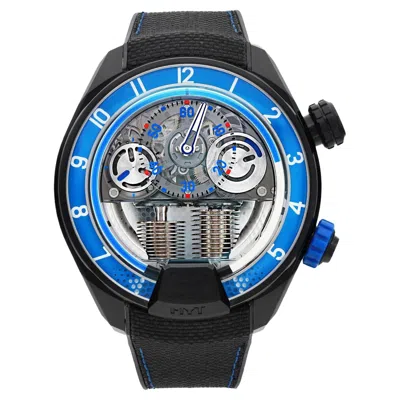 Pre-owned Hyt H2 Neo 2 Titanium 51mm Blue Skeletion Dial Manual Wind Men Ltd Watch H01704