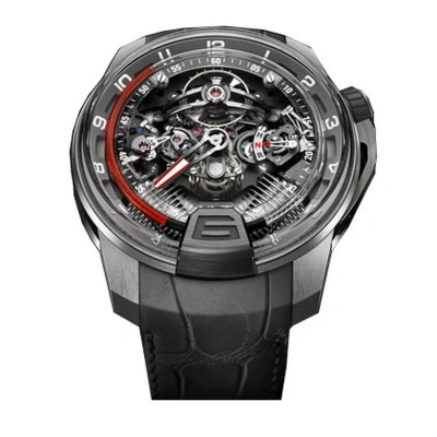 Hyt H2 Titanium Platinum Sq Black Alligator Men's Watch 248-tp-00-rf-ab
