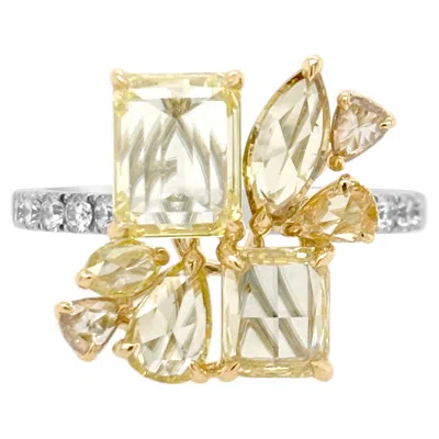 Pre-owned Hyt Igi Certified Ring With Natural Fancy Color Rosecut Diamonds In 18k Gold In Multiple