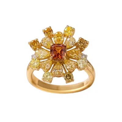 Pre-owned Hyt Igi Certified Ring With Natural Fancy Color Rosecut Diamonds In 18k Gold In Multiple