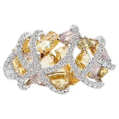 Pre-owned Hyt Igi Certified Rosecut 2.68ct Fancy Color Diamond And White Diamond Ring
