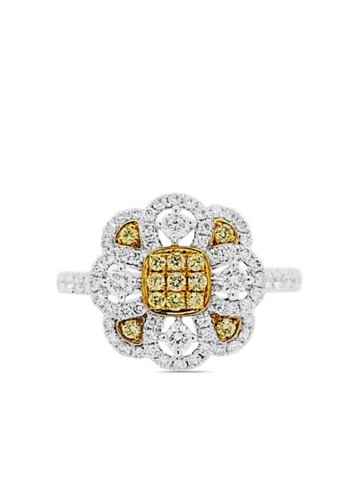 Hyt Jewelry 18kt Gold Diamond Ring In Silver