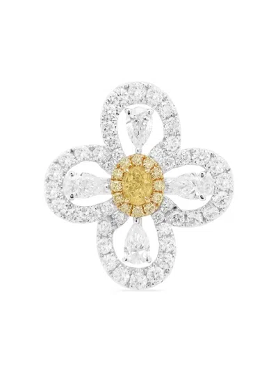 Hyt Jewelry Platinum And Diamond Cocktail Ring In Silver
