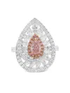 Hyt Jewelry 18k Rose And White Diamond Ring In White