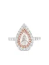 Hyt Jewelry 18k White And Rose Gold Diamond Ring In Black