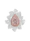 Hyt Jewelry 18k White And Rose Gold Diamond Ring In Brown